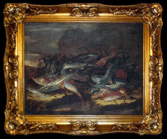 framed  Giuseppe Recco Still-life with fish., ta009-2